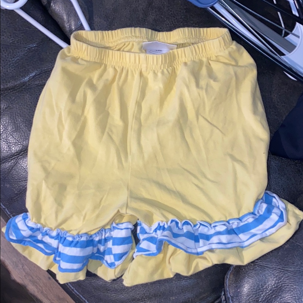Yellow Ruffled Kids Shorts